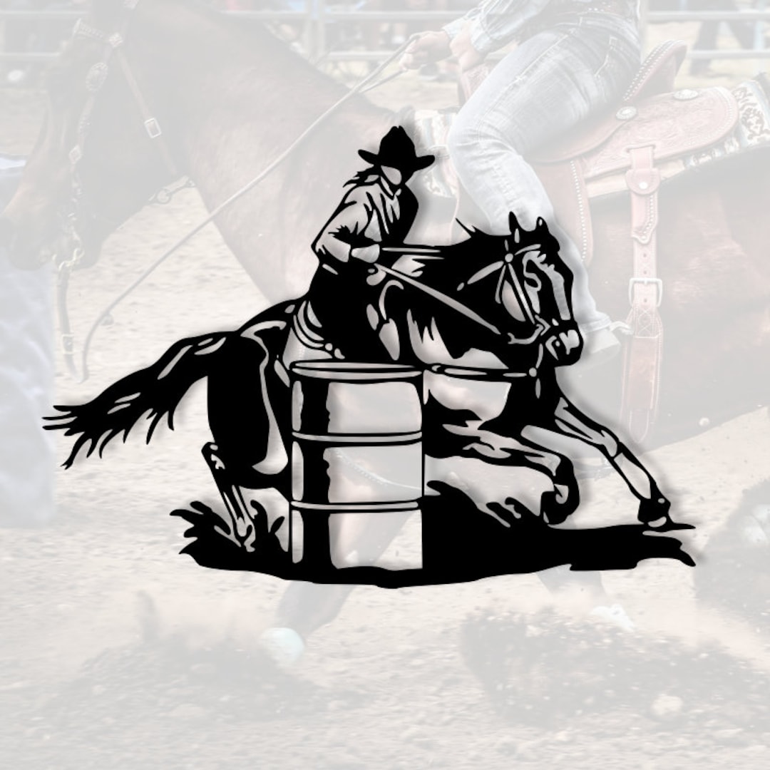 Metal Barrel Racing Wall Art, Horse and Cowgirl Metal Art - Etsy