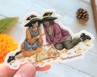Forever Fall Sticker ~ Fall Witch Sticker, Lesbian Witch Sticker, Lesbian Vinyl Sticker, Queer Witch Sticker, Gay Witch Sticker, Witch Art