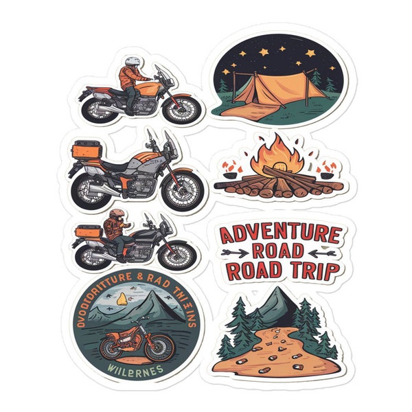 Motorcycle mountains sticker, adventure rider- ADV Motorcycle Sticker, Nature stickers - Camping Travel Adventure