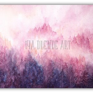 Forest Print | Original Forest Artwork | Hand Embellished | Nature Lover Gift | Watercolour Forest | Forest Print | Fantasy Art