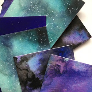 Galaxy Notebook | A6 Notebook | Journal | Notebook Gift | Watercolour Stationary | Cosmic Art Gift | Mini Sketchbook | Night Sky