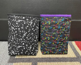 Music Notes - Fabric Trash Bag
