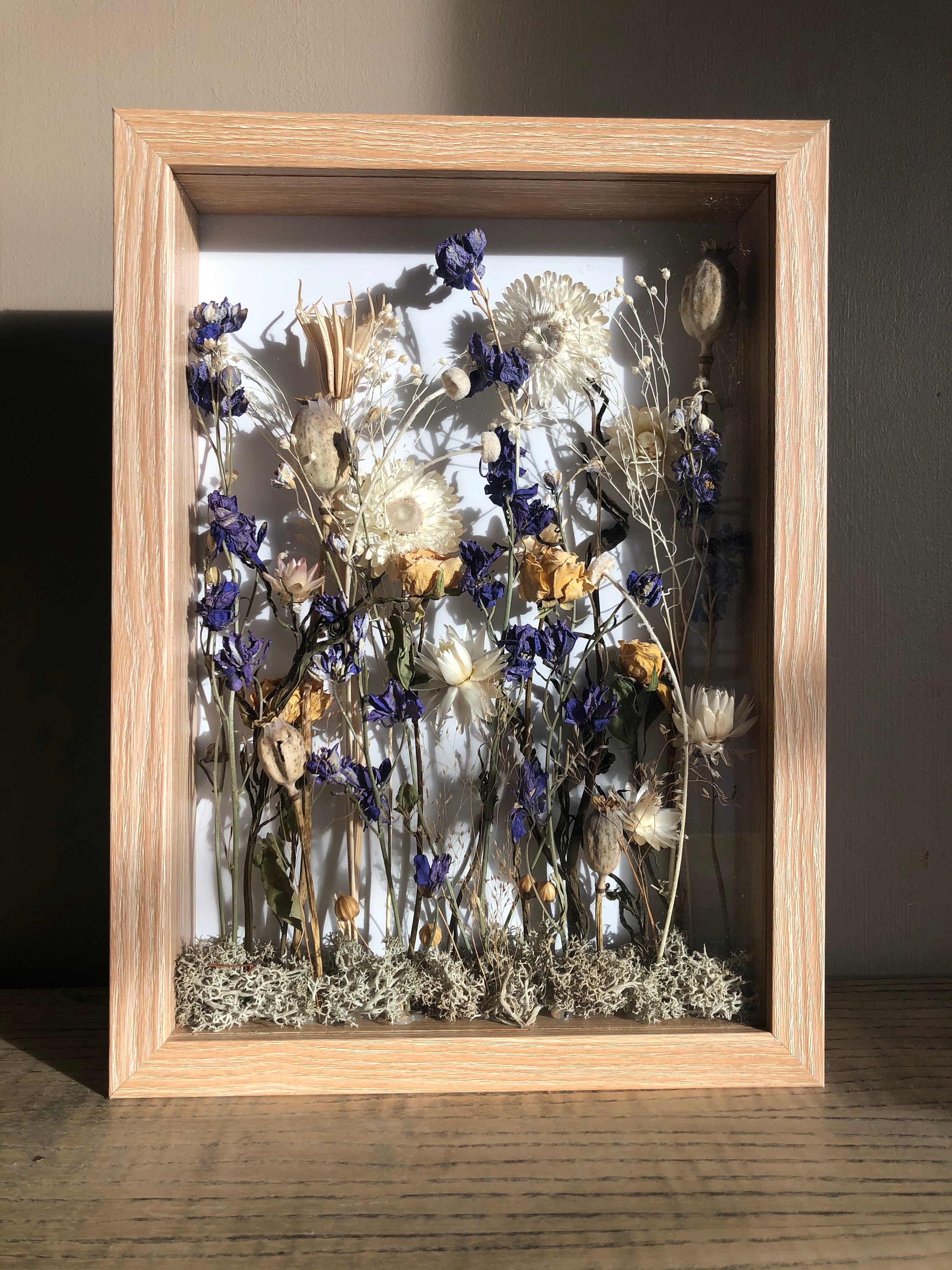 Tableau Végétal Fleurs Séchées et Stabilisées