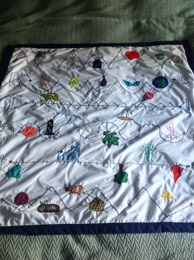 Vowel Fun Cozy Learner Baby Quilt