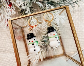 Snowman earrings / Christmas earrings / holiday earrings