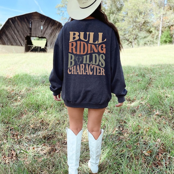Bull riding sweater rodeo riding shirt bull rider sweater for rodeo rider jumper rodeo girl pullover rodeo lover gift western rodeo apparel
