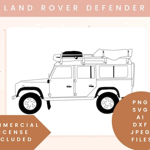 Land Rover defender silhouette outline cut file Defender silhouette outline SVG download Off-road vehicle outline for Defender vector dxf