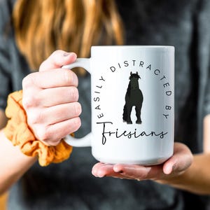 Friesian horse mug cute Friesian horse gift for Friesian horse lover equestrian mug Friesian horse coffee mug Friesian horse owner gift