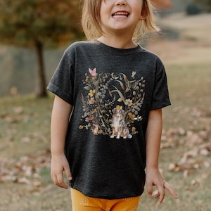 Australian Shepherd toddler shirt floral cottagecore kids tee dog lover gift cute toddler shirt Aussie dog kids gift herding dog shirt