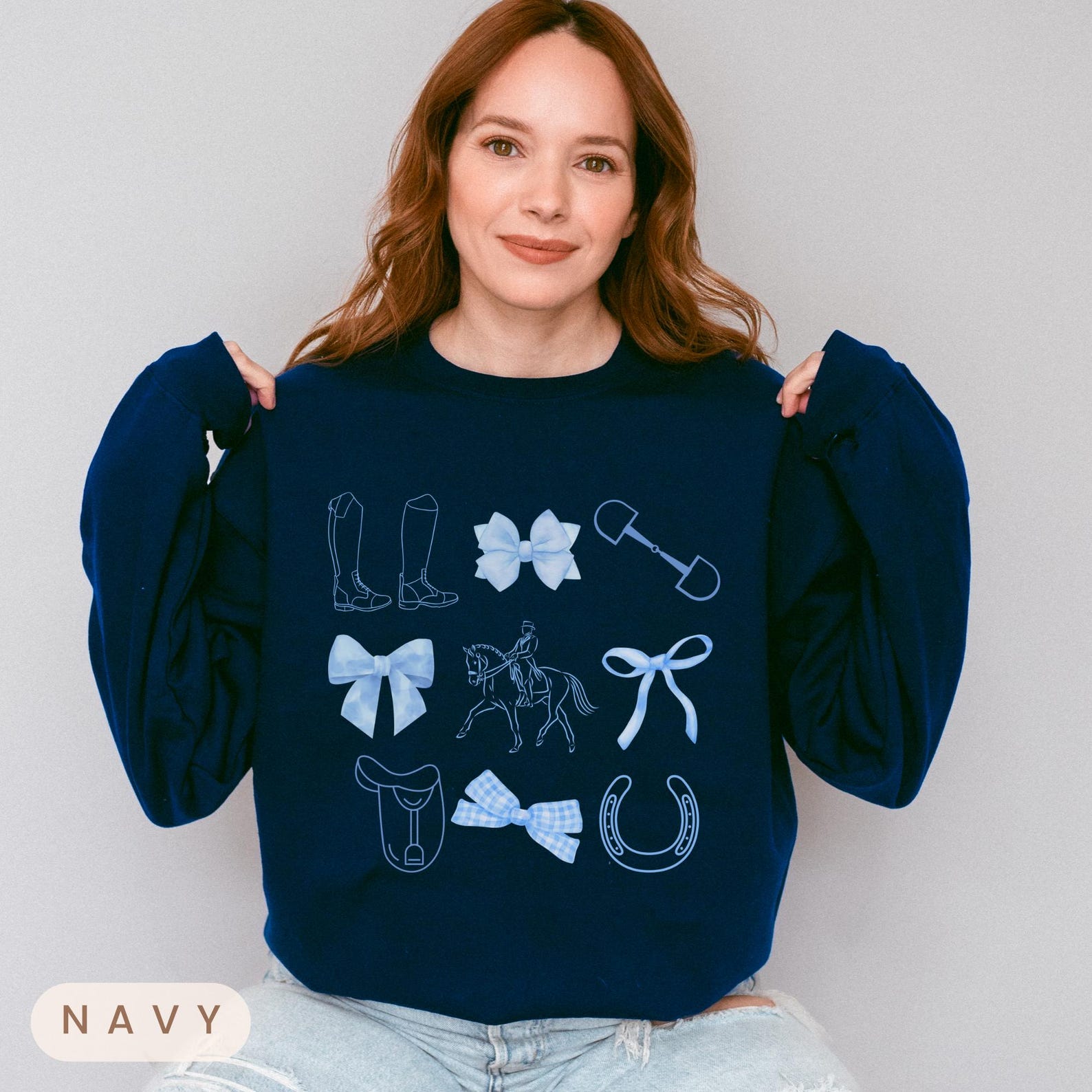 Blue Coquette Dressage Sweatshirt Horse Sweatshirt Horse Gift Horse