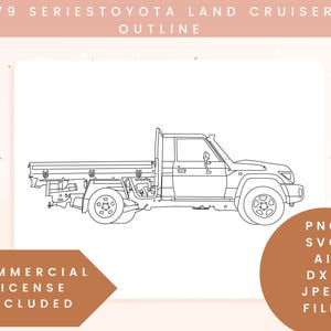 Toyota Land Cruiser 79-serie gesneden en laserbestand digitale download digitale download Toyota Single Cab Land Cruiser 79-serie SVG Vector OffRoad-lasersjabloon
