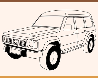 GQ Nissan Patrol safari SVG gq safari patrol png download nissan patrol dxf vintage nissan patrol instant download gq patrol vector graphic