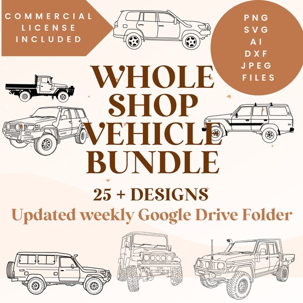 Offroad Vehicle SVG bundle 4x4 designs land cruiser svg nissan patrol cut file land rover laser file Offroad vehicle DXF vehicle clipart