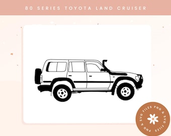 80 series svg 80 series silhouette Land Cruiser 80 Toyota outline 80 series toyota dxf file 80 series laser cut file LC80 drawing download