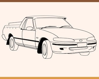 XH ford falcon svg ford falcon ute png xh falcon ute falcon xh dxf xh ford falcon laser file ford svg file ford falcon line art ford drawing