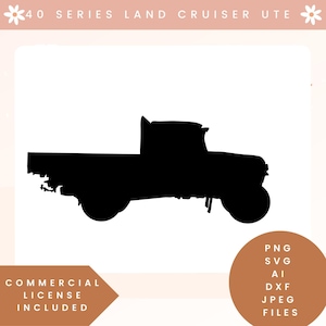 Toyota 40 series ute land cruiser cut file FJ40 outline Vintage 4x4 truck FJ47 ute cut file download Off-road vehicle digital Cruiser FJ47