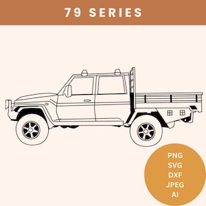 79 Serie toyota Land Cruiser Schnitt und Laser-Datei digitaler Download Toyota Dual Cab Land Cruiser 79 Serie SVG Vektor OffRoad Laser Vorlage