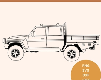 79 series toyota land cruiser cut and laser file digital download toyota dual cab Land Cruiser 79 Series SVG Vector OffRoad Laser Template