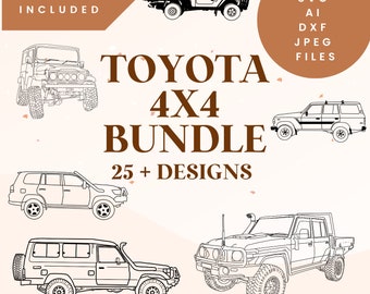Land Cruiser 4x4 SVG Bundle Toyota Land Cruiser Laser Cut Files Off-Road Vehicle DXF Designs Land Cruiser Vector Art 4x4 Truck Laser Cutting