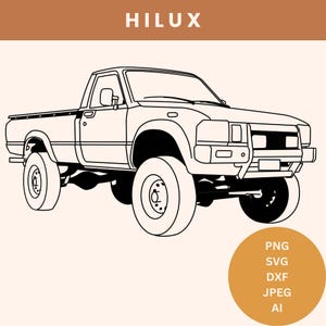 Toyota Tacoma svg toyota hilux png enkele cabine hilux dxf 2-deurs tacoma laserbestand toyota gesneden bestand hilux laserbestand voor toyota ambachten svg-bestand