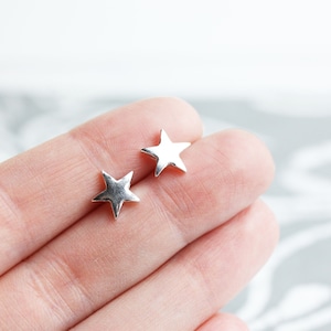 Star Earrings, Sterling Silver, Handmade