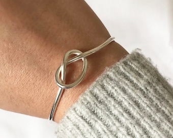 Bracelet nœud, Personnalisé, Argent sterling, Fait à la main