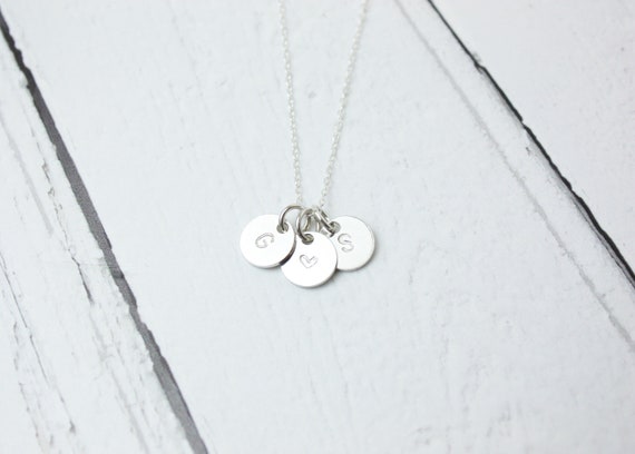 Personalised silver disc necklace sale