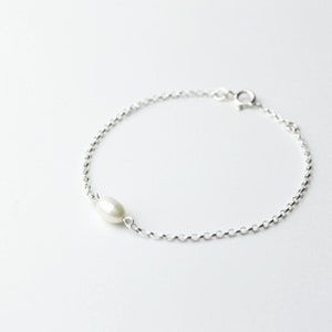 Freshwater Pearl bracelet, Sterling Silver, handmade