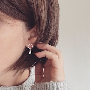 Star Earrings, Sterling Silver, Handmade