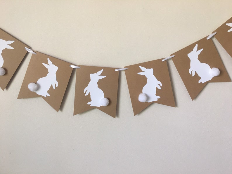 Easter Banner Easter Garland Bunny Garland Bunny Banner Spring Banner Easter Bunny Neutral Easter Banner Easter Decor
