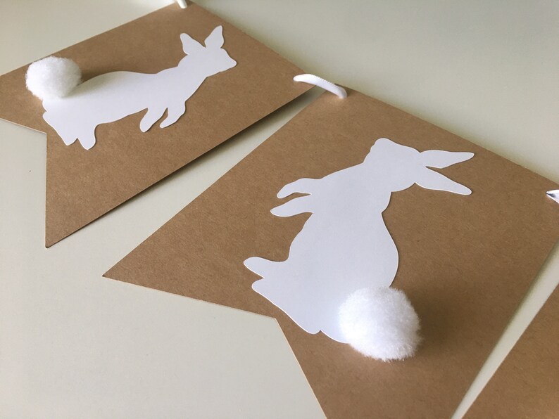 Easter Banner Easter Garland Bunny Garland Bunny Banner Spring Banner Easter Bunny Neutral Easter Banner Easter Decor