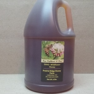 Pure, Raw, Unfiltered Ohio Wildflower Honey - 6 lb. Plastic Jug