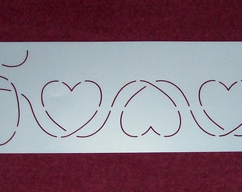 2.5" Scrolling Hearts Border & Corner Quilt Stencil (EL66)