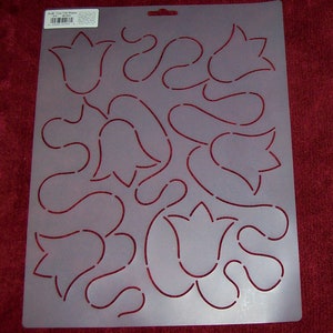 9.25" Tulip Trail Quilt Stencil Stipple (QC# EL36)