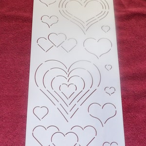 Various Size Hearts Quilt Stencil (W1023)