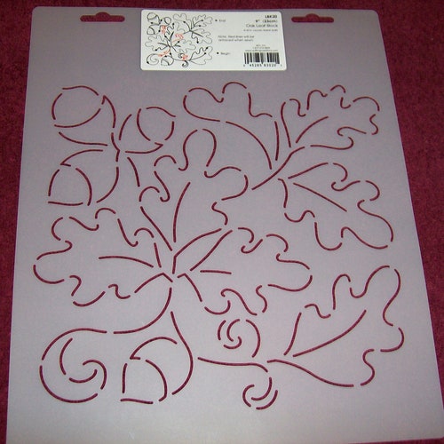 9 Oak Leaf Block Quilt Stencil QC LBK20 Etsy