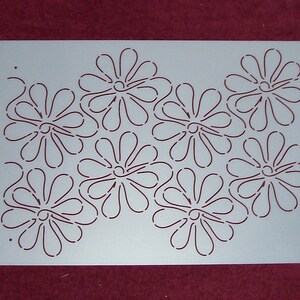 5.5" Rows Daisy Doodles Overall Quilt Stencil Stipple (QC# UAM303)