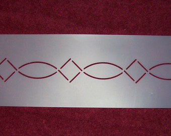 1.25" Diamond Cable Border Quilt Stencil (631)
