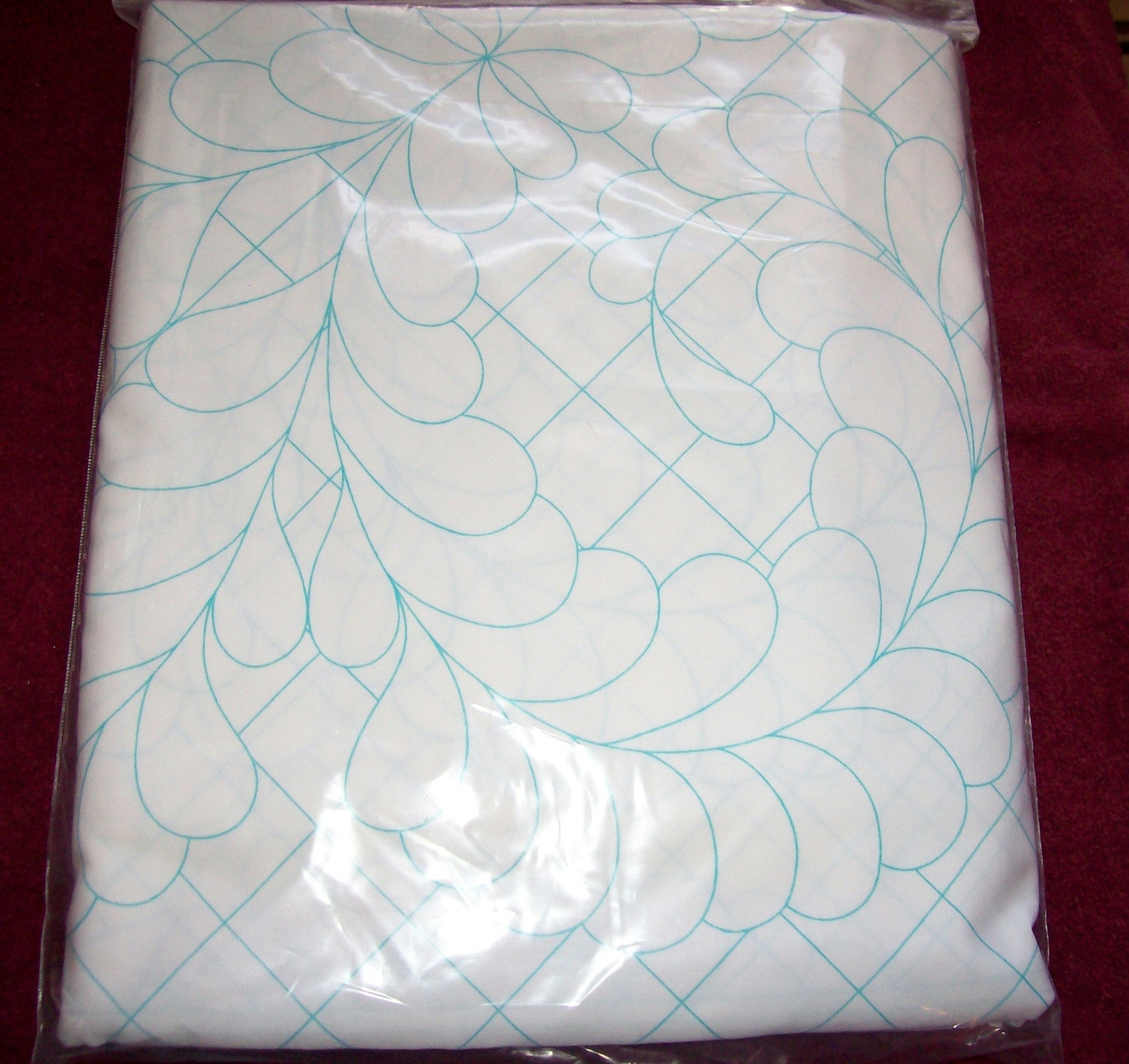 Preprinted Wholecloth Quilt Top Fantasy Feathers Full/queen Etsy