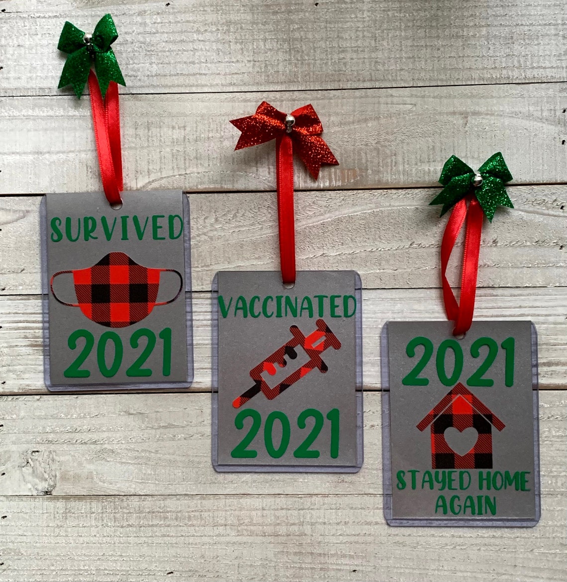 Quarantine Christmas Ornaments Upcycled Christmas Ornaments Etsy