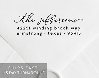 Gift From Mom to Son and Fiance Single Address Name Stamp Couples or Family Personalization 609