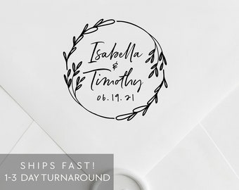 Wedding Invitation Stamp Save the Date Small Stamp Custom Stamp Personalized Name Rubber Stamp for Guest Favors Wedding Stamp Elegant