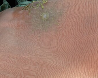 2 Indi Boho Curtains Peach Gold Embellished Curtain Panel Silvergold Tab Top Organza Window Treatment 90