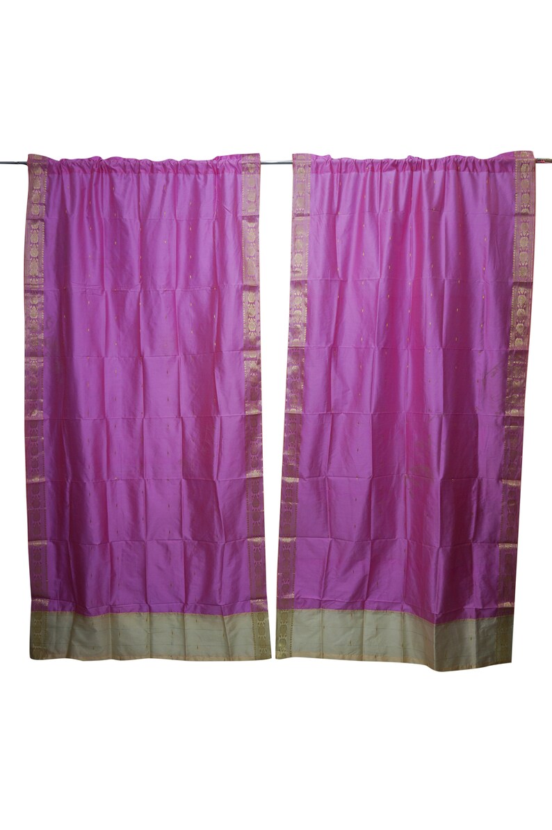 2 Pink Sari Panel Rod Pocket Curtains Door Drapes 84x44 Etsy