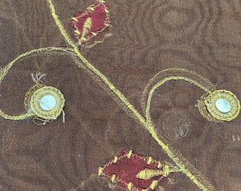 2 Indi Boho Curtains Brown Gold Embellished Curtain Panel Silvergold Tab Top Organza Window Treatment 90