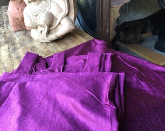 2 Purple Crushed Velvet Feel Curtains Panel Solid Drapes-Pair Tabs Window Treatment Living Room Bedroom Decor