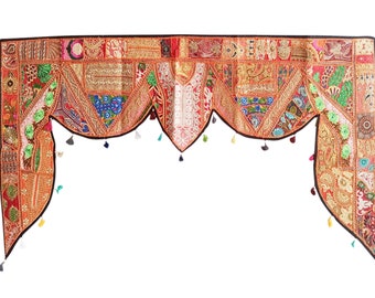 Beautiful Ethnic Banjara Embroidery Work Wall Hanging Door Valance, Wall Hanging Tapestry, Vintage Door Toran, Handmade Boho Decor