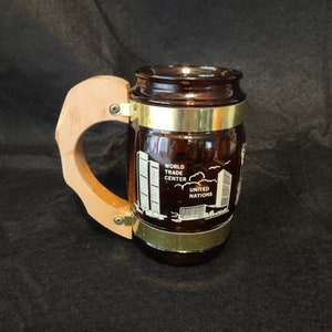 New York City Souvenir Mug - Siesta Ware Mug with Wood Handle - Empire State Building, World Trade Center, Statue of Liberty