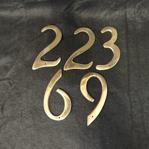 Vintage Brass 4&quot; Brass House Numbers - MCM Home Decor - Address Numbers - MCM Home Fixtures