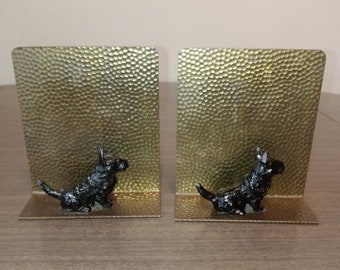 Hershey Scotty Dog Cast Iron and Metal Bookends - Scottish Terrier Bookends - Black Dog - Dog Figurine